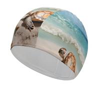 Sea Turtle Starfish Swim Cap for Long Hair Short Hair Breathable High Elasticity Swimming Caps Stylish Cloth Swim Hat Cute Comfortable Bathing Cap for Women Men Adults