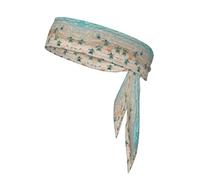 Sea Turtle Starfish Unisex Sports Head Tie - Double-Sided, Moisture-Wicking Workout Headband, Adjustable Knotted Band for Running, Yoga & Gym
