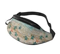 Sea Turtle Starfish Waist Pack Fanny Packs for Men Women Waist Bag with Adjustable Strap for Running Travel Hiking Dog Walking Workout