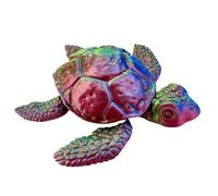 Sea Turtle Statue - 11.5x9.7cm 3D Printed, Articulated Turtle Model, Movable Sculpture | Perfect For Office Desktop Home Shelf Study Room Bedroom Boys Girls Men Women Gift Collectible Decor