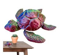 Sea Turtle Statue - Articulated Tabletop Sculpture, Flexible Posable Aquatic Figurine, Realistic Textured Shell | Artistic Marine Animal Model For Home Decoration Office Desk Bookshelf Display
