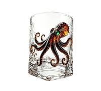 Sea Turtle Stemless Wine Glass,Drinking Glass Cup with Cute Animal Figurine,Personality Unique Kraken Drinkware,Handmade Nautical Cocktail Cup,Marine Animal Inspired Ocean Decor (A)
