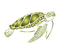 Sea Turtle Stencil - 12.5 x 7.5cm (S) - Reusable Sea Ocean Nautical Seashore Reef Wall Stencil Template
