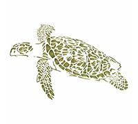 Sea Turtle Stencil, 25.4 x 16.5 cm (M) - Sea Ocean Nautical Seashore Reef Fish Stencils for Painting Template