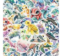 Sea Turtle Stickers 50 Pcs Colorful Cartoon Cute Tortoise Stickers for Skateboard Water Bottle Laptop Notebook Computer Car Bike Luggage,Waterproof Kawaii Ocean Animals Sticker for Teens Kids Boys
