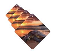 Sea turtle sunset Car Air Fresheners Cards Set of 4 Pieces Personalized Car Fresheners Gifts for Men Women Auto Aromatherapy Tablets Hanging Scented Cards for Wardrobe Bathroom