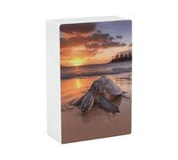 Sea Turtle Sunset Cigarette Case Stylish Lightweight Pocket Holder Case for Smoke Waterproof Cigarette Dispenser Cigarettes Accessories for Outdoor Camping Hiking