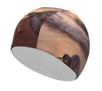 Sea Turtle Sunset Classic Unisex Soft Swim Cap, Recreational Swimming Cap,Swim Hats Comfortable Flexible Durable for Training Pool & Beach