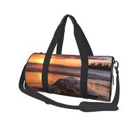 Sea turtle sunset Duffle Bag for Women Men Personal Item Travel Bags Canvas Weekender Overnight Bags Lightweight Sports Tote Gym Bag Carry On Luggage Bag, Black, One Size