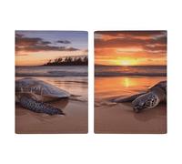 Sea Turtle Sunset Passport Holder Ultra Slim PU Leather Travel Document Organizer Compact Premium International US Passport Protector Cover for Women Men