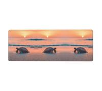 sea Turtle Sunset Printed Desktop Gaming Keyboard pad 12 x 31.5 inches Keyboard pad Rubber Base Suitable for Gaming and Office