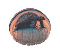 Sea Turtle Sunset Printed Shower Cap, Waterproof Reusable Bath Caps For Women,Men, Boys, And Girls Spa Salon
