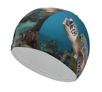 Sea Turtle Swim Caps for Men Women Comfortable High Elasticity Swimming Cap Personalized Swimming Hat Breathable Swim Hats Keeps Hair Clean Bathing Cap for Long Short Hair