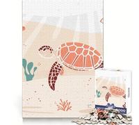 Sea Turtle Swimming Jigsaw for Adults 1000 Pieces Cognitive Memory Leisure Pleasure Crisp Edges (38x52cm)