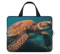 Sea Turtle Swimming Laptop Sleeve Ultra-Thin, Waterproof 10inch Laptop Bags, Portable Protective Computer Bag with Hand Strap
