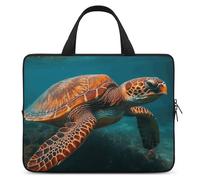 Sea Turtle Swimming Laptop Sleeve Ultra-Thin, Waterproof 13inch Laptop Bags, Portable Protective Computer Bag with Hand Strap