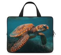 Sea Turtle Swimming Laptop Sleeve Ultra-Thin, Waterproof 15inch Laptop Bags, Portable Protective Computer Bag with Hand Strap