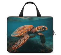 Sea Turtle Swimming Laptop Sleeve Ultra-Thin, Waterproof 17inch Laptop Bags, Portable Protective Computer Bag with Hand Strap