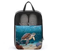 Sea Turtle Swimming Shoe Bag Waterproof & Breathable Shoe Pouch for Travel, Portable Carry Case for Sports Sneakers, Gym, Vacation