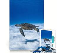 Sea Turtle Swimming Underwater Jigsaws 1000 Pieces for Adults Cognitive Toy Together Fun Image Assembly Art Collection Piece (38x26cm)