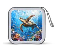 Sea Turtle Swimming Underwater Ocean Landscape CD Case Portable DVD Storage Small CD Holder Organizer for Home Travel