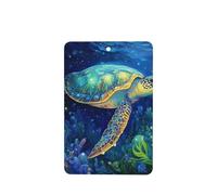 Sea Turtle Swimming Whimsical Ocean Art Car Air Fresheners 4 Pcs Hanging Scented Cards Fragrance Scented Cards For Car Aromatherapy Tablets
