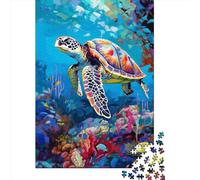 Sea Turtle Symphony Jigsaw Puzzle Adult 1000 Pieces Classic Puzzle Paper Jigsaw Puzzle Wall Art Unique Toys 1000pcs (38x26cm)