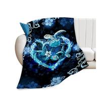 Sea Turtle Throw Blanket - Cozy Fleece Flannel Plush Bedding Quilt - Gifts for Women, Men, Boys, Girls, Adults - Couch, Sofa, Bed Decor - 40"X50"