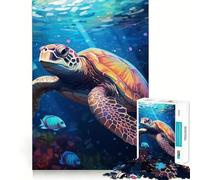 Sea Turtle Tortoise 1000 Piece Jigsaw Puzzles for Adults Improve Memory Anxiety Relief Sharp Edge Wall Art Decor (50x75cm)