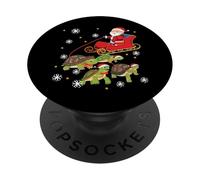 Sea Turtle Tortoise Christmas Santa Sleigh PopSockets Adhesive PopGrip