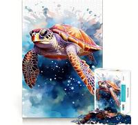 Sea Turtle Tortoise Jigsaw Puzzles 1000 Pieces for Adults Brain Skill Stress Release Exact Edge Wall Art Decor (50x75cm)