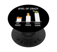 Sea Turtle Tortoise Level Of Crazy Cat People Dog People PopSockets Adhesive PopGrip