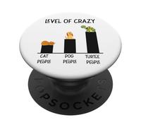 Sea Turtle Tortoise Level Of Crazy Cat People Dog People PopSockets Adhesive PopGrip
