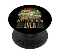 Sea Turtle Tortoise Mom Retro Vintage Best Turtle Mom Ever PopSockets Adhesive PopGrip