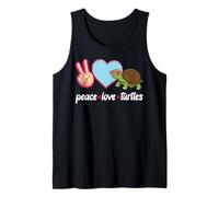 Sea Turtle Tortoise Peace Love Turtles Tank Top