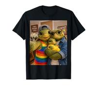 Sea Turtle Two Moms Life Selfie Mother's Day Queer Mom Pride T-Shirt