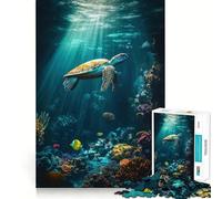 Sea Turtle Underwater 1000 Piece Jigsaw Puzzles for Teenagers Jigsaw Think Game Calm Mind Quality Edge (50x75cm)