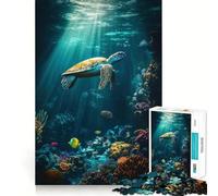 Sea Turtle Underwater Puzzle for Teenagers 1000 Pieces Mind Exercise Toy Gentle Relax Design Assembly Xmas Surprise (38x26cm)