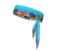 Sea Turtle Unisex Sports Head Tie - Double-Sided, Moisture-Wicking Workout Headband, Adjustable Knotted Band for Running, Yoga & Gym