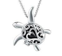 Sea Turtle Urn Necklace for Ashes Cremation Jewelry for Women Men Stainless Steel Memorial Necklaces Ash Holder for Human Pets Keepsake Jewelry for Loved Ones with Fill Tool