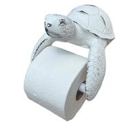 Sea Turtle Wall Mount Toilet Paper Roll Holder Rustic Beach Coastal Decor - Distressed White Finish