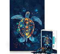 Sea Turtle Watercolor 1000 Pieces Jigsaw Puzzles for Adults Memory Boost Home Pastime Image Assembly Wall Art Decor (38x52cm)