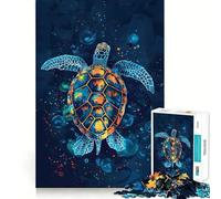 Sea Turtle Watercolor Jigsaw Puzzles 1000 Pieces for Adults Brain Skill Stress Release Exact Edge Wall Art Decor (50x75cm)