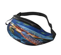 Sea Turtle with Fishes Fanny Pack Waist Bag for Men Women Bum Bag with Headphone Jack and Adjustable Belt for Biking Running Jogging Traveling Outdoors Workout Cycling Fitness Hiking