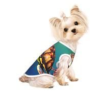 Sea Turtle with Fishes Print Comfortable Pet Vest, Sleeveless Breathable Top, for Small Puppy Kitten Daily Wear