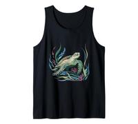 Sea Turtle with Flowing Ocean Plants Marine Wildlife Tank Top