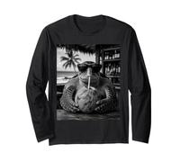 Sea Turtle with Sunglasses and Coconut Drink Long Sleeve T-Shirt