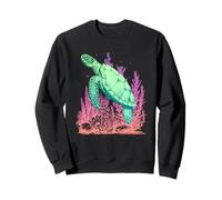 Sea Turtle with Tropical Coral Reef Ocean Vibes Sweatshirt