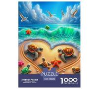 Sea Turtle1000Pieces JigsawPuzzleMarine Life Turtle KidsforAdult Colourful Brainteasing Age12+byth ThemeFlowersandBirds Uncover The Puzzle 38x26cm/1000pcs