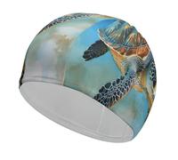 Sea Turtle3 Classic Unisex Soft Swim Cap, Recreational Swimming Cap,Swim Hats Comfortable Flexible Durable for Training Pool & Beach